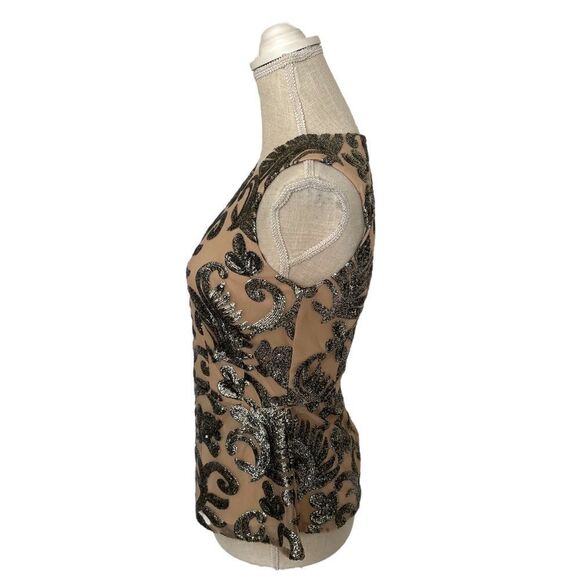 Anthropologie Greylin Embellished Sequin Peplum Top - Picture 6 of 16